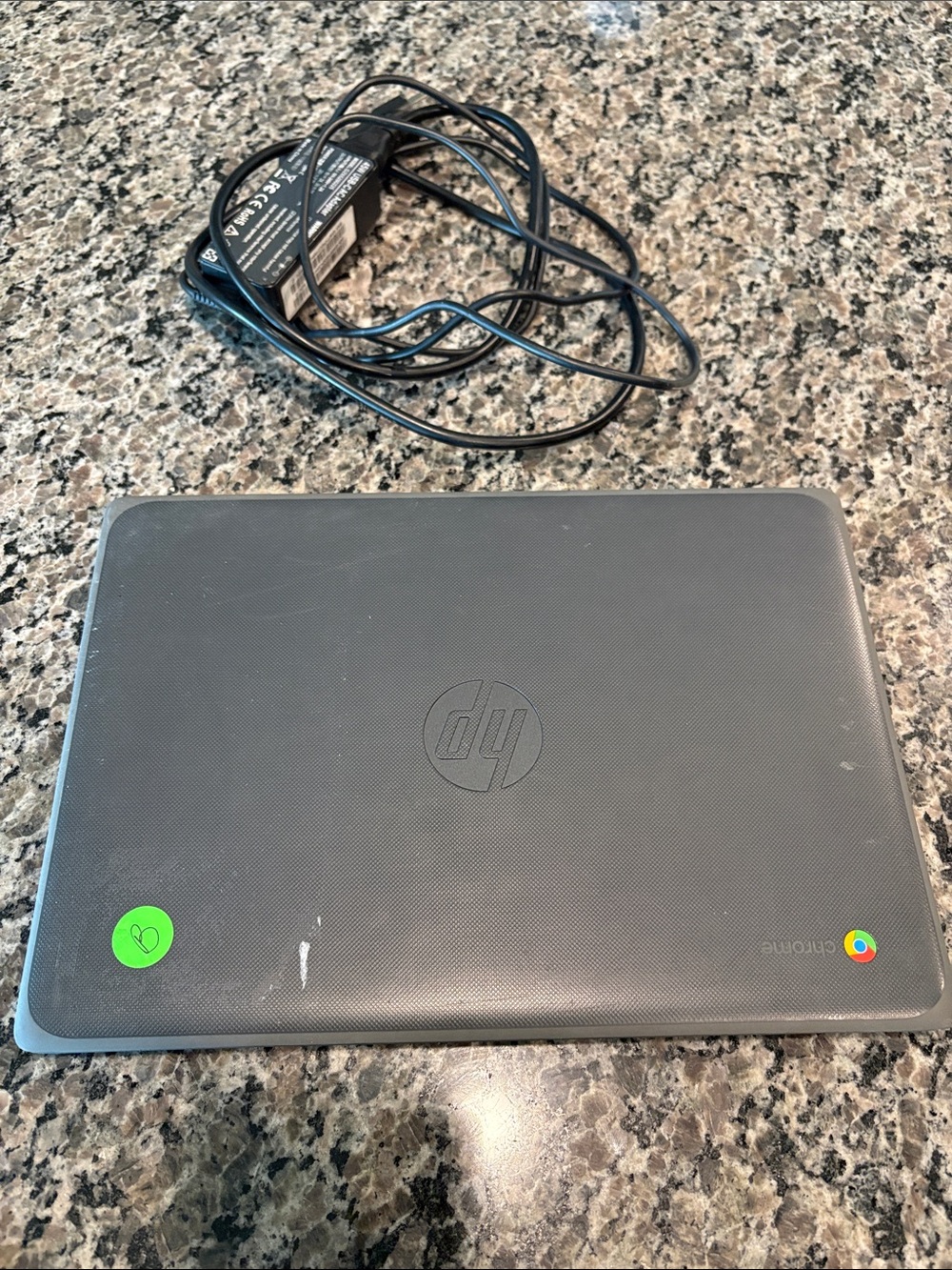 HP Gray Chromebook Laptop with Charger